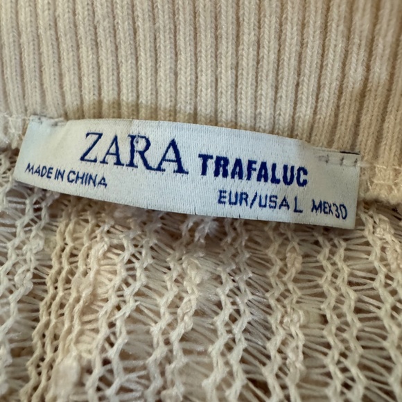 ZARA Fringed TASSEL Sweater Top | Textured Crochet Knit | Scalloped Detailing - Picture 10 of 10